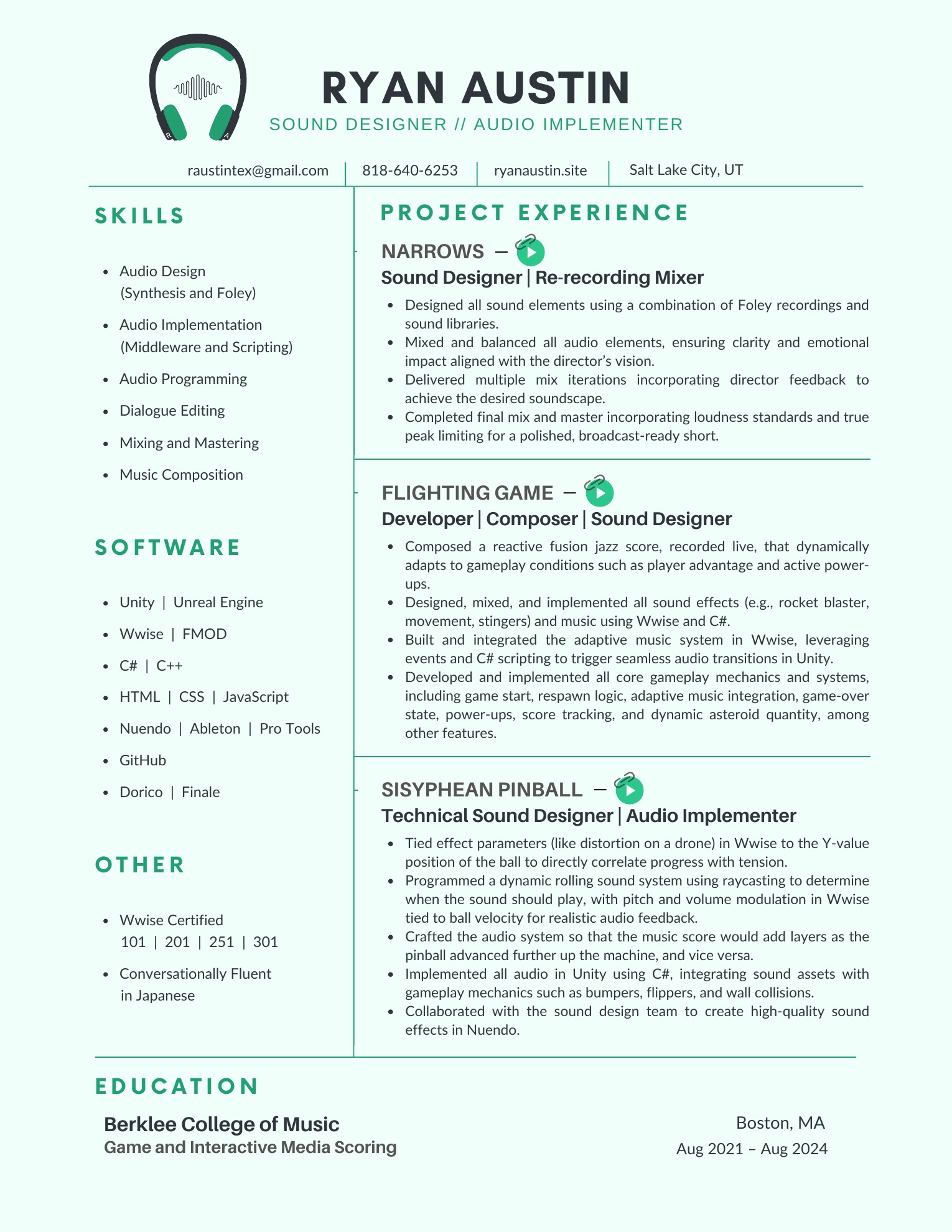 Ryan Austin Resume
